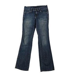Calvin Klein Womens Bootcut Jeans High Rise 5 Pocket Denim Dark Wash Blue Size 2